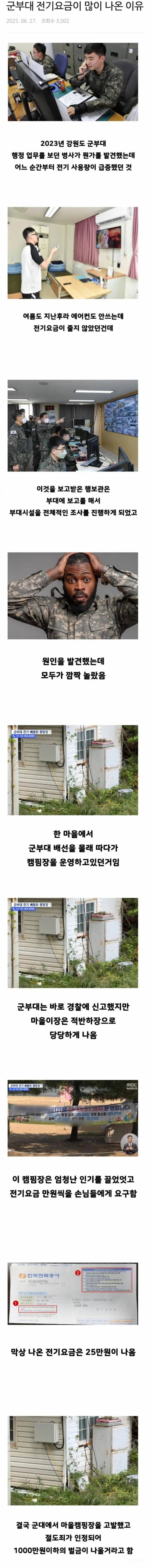 한 군부대가 전기요금이 많이 나온 이유 | 인스티즈