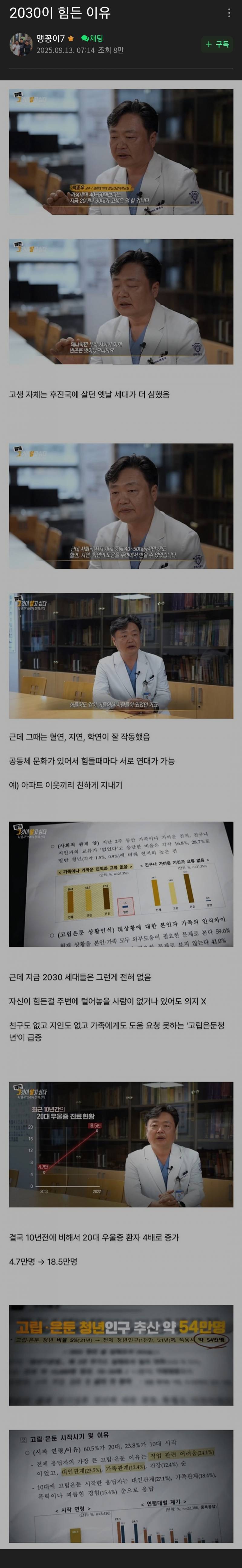 2030이 힘든 이유 | 인스티즈