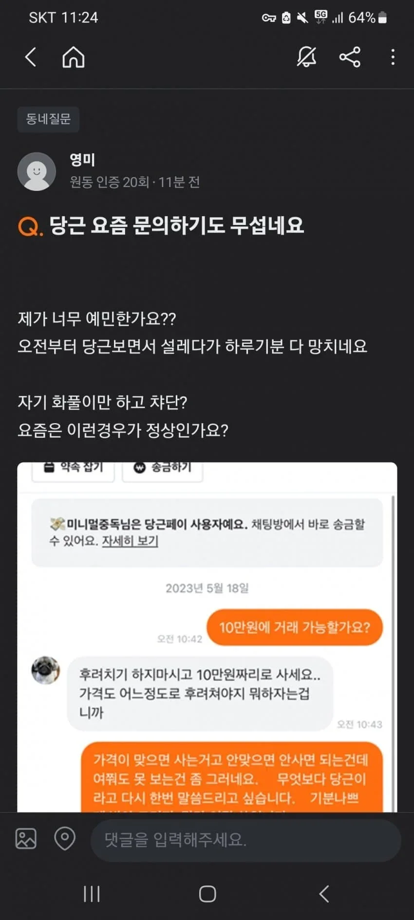 당근마켓 적반하장 | 인스티즈