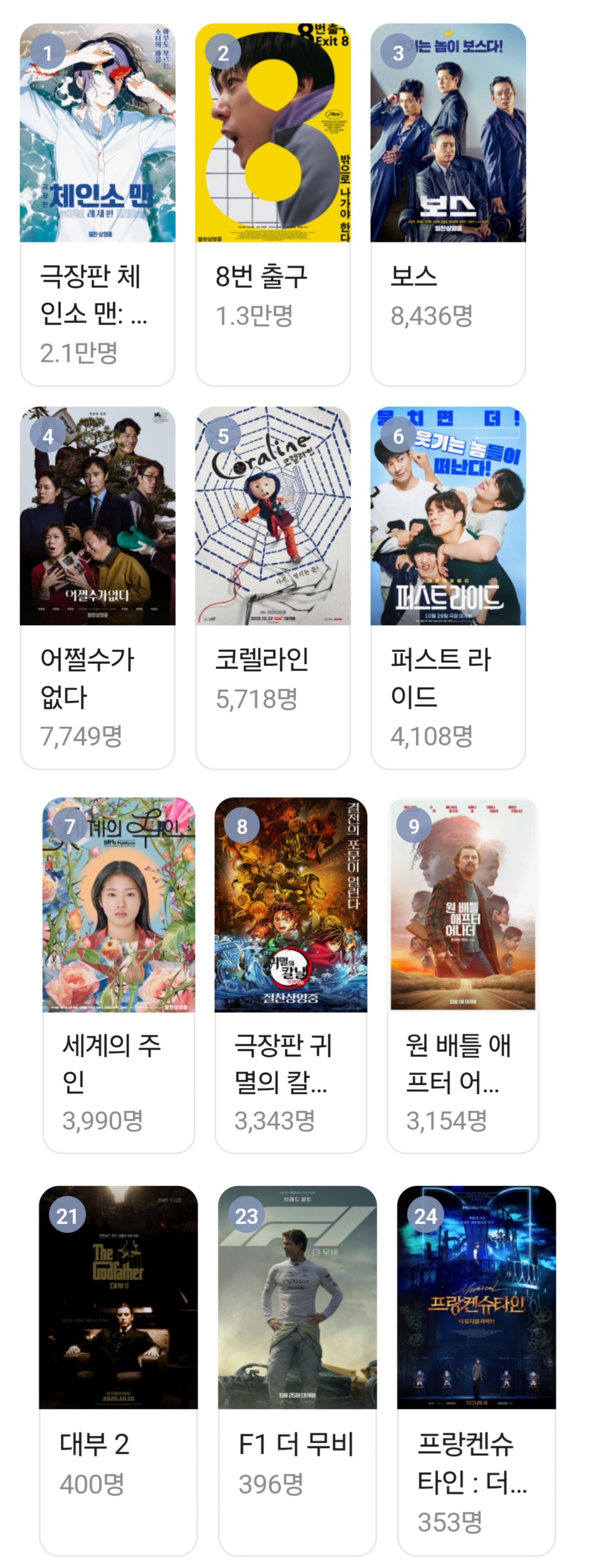 [잡담] 이 중에 극장가서 본 영화 있음? | 인스티즈