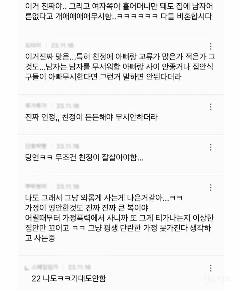 친정 없거나 무력하신분은 결혼 함부로 하지 마세요 | 인스티즈
