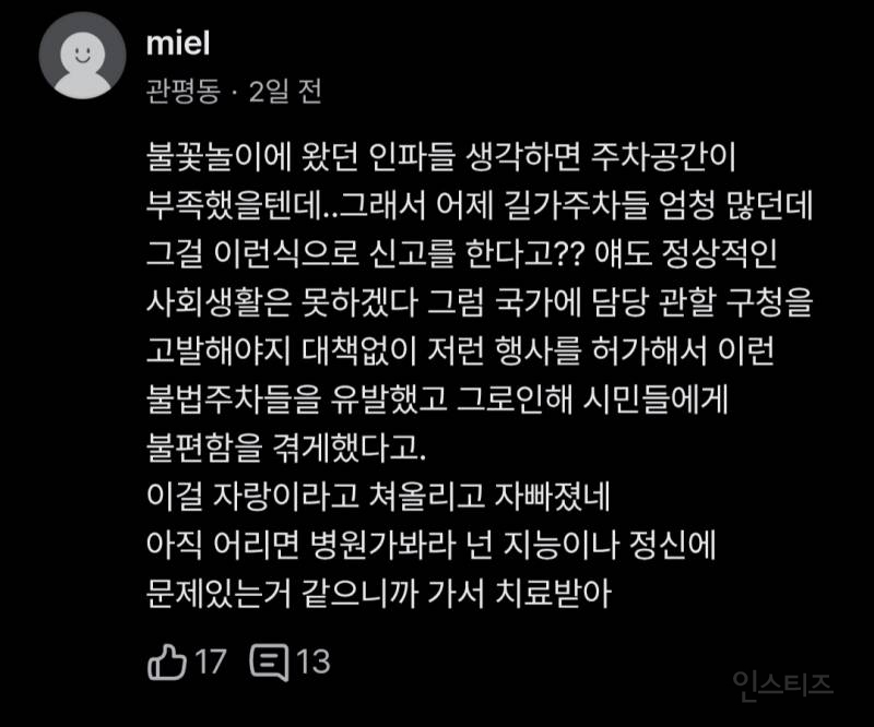 당근마켓에 올라온 대전 불법주차 신고 댓글반응.jpg | 인스티즈