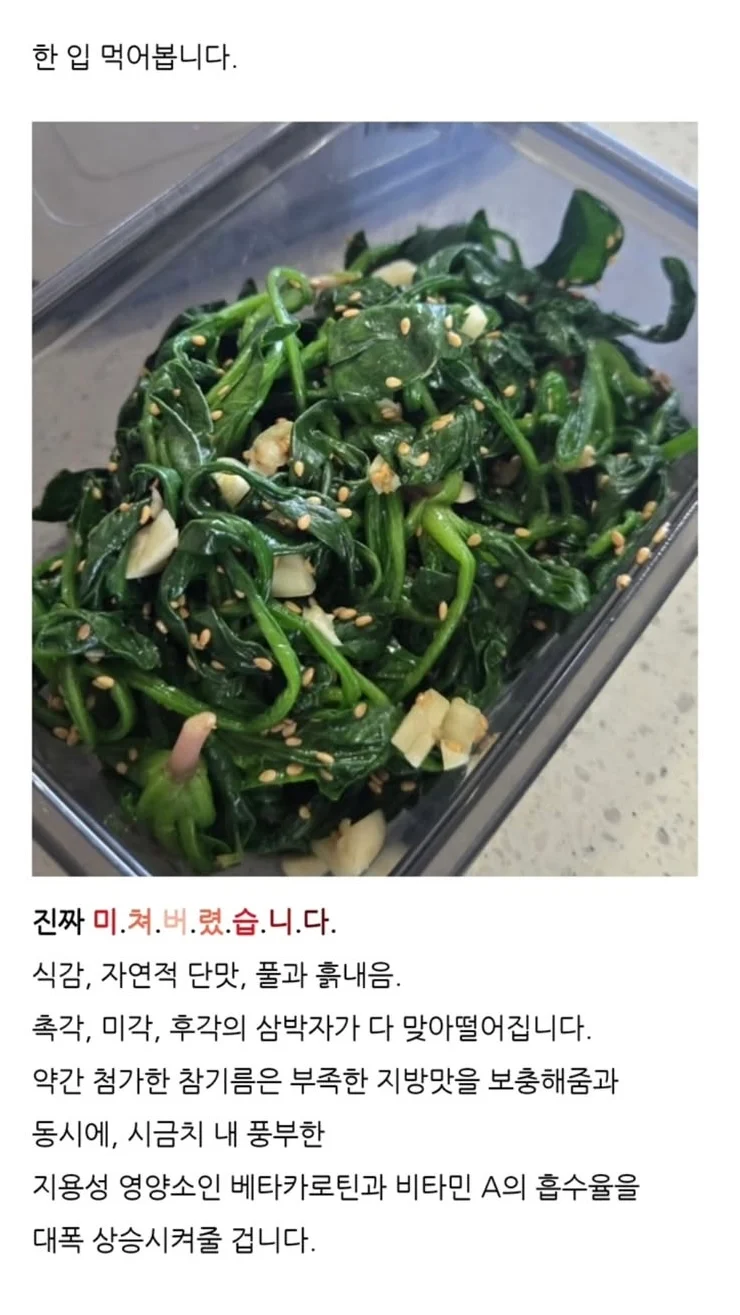 겨울에 시금치를 먹어야하는 과학적 이유 | 인스티즈