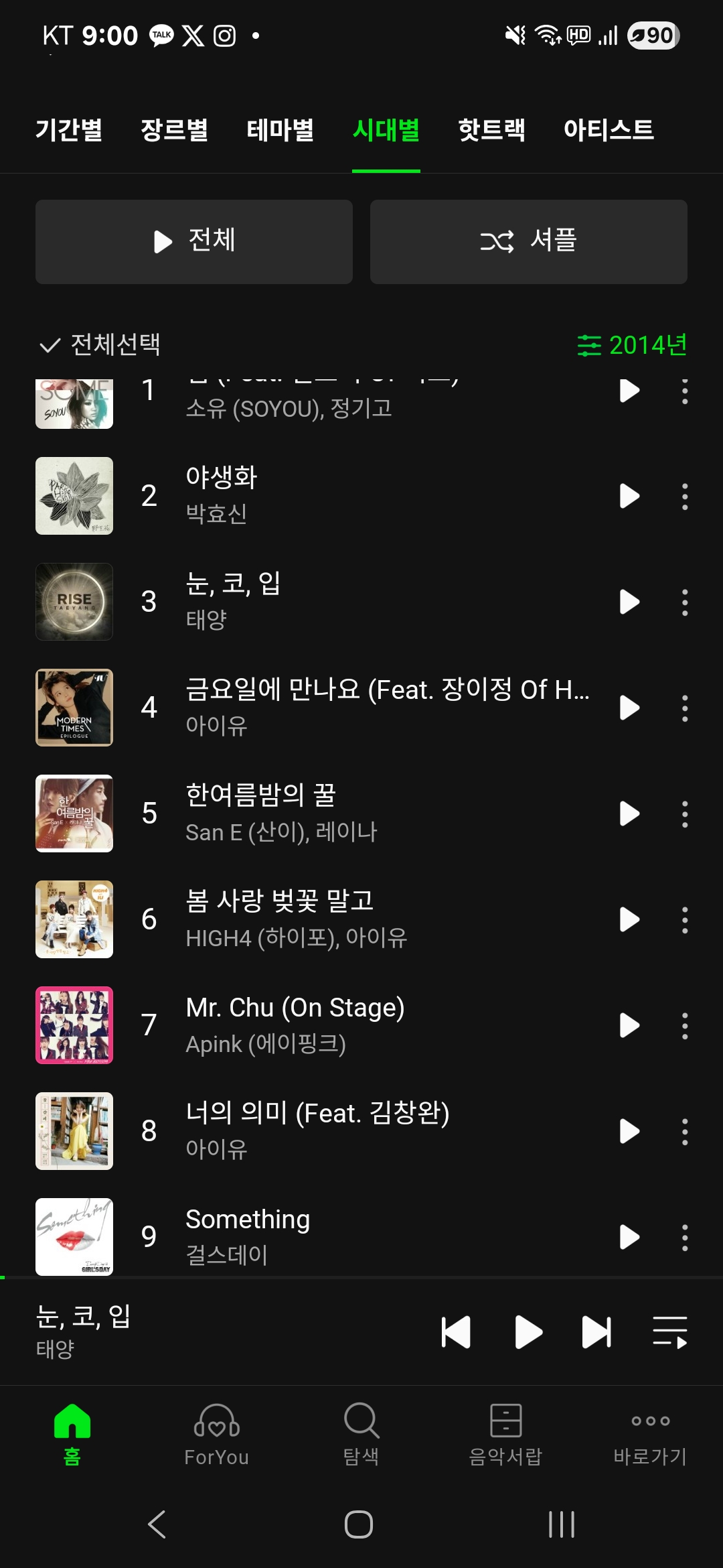 [잡담] 플때매 멜론 2014 연간순위 보고 아련해짐 | 인스티즈