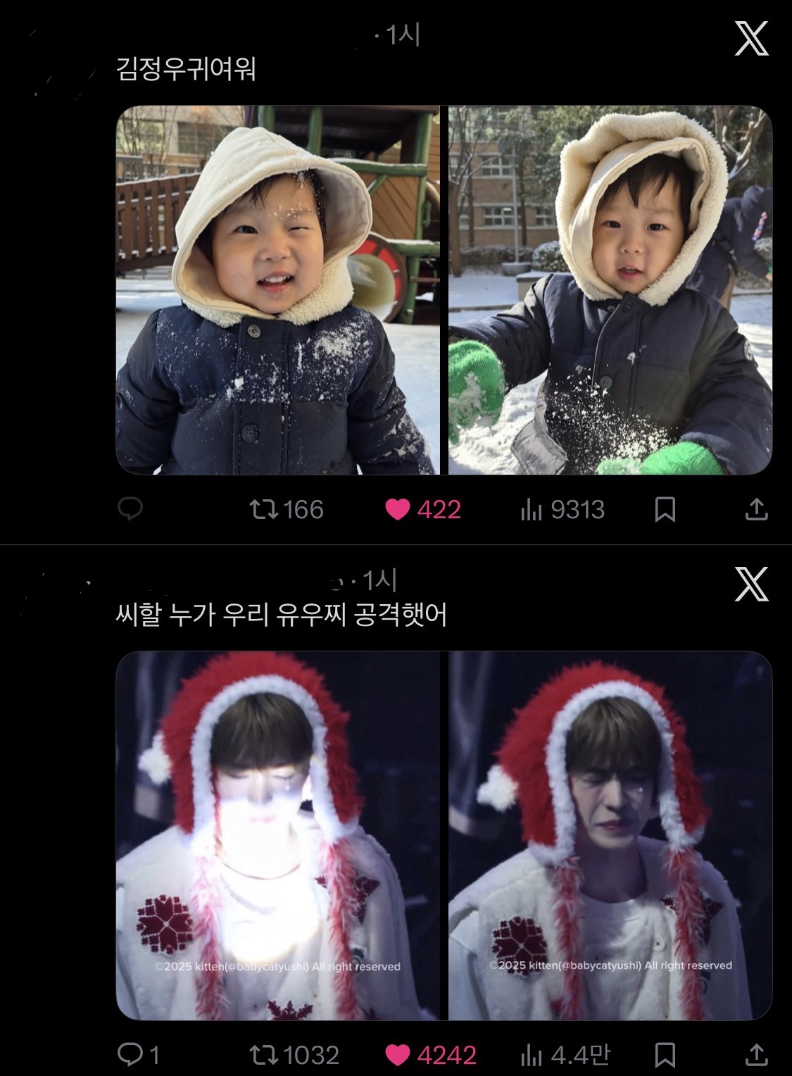 [잡담] 틧터 내리다가 이게 두개가 동시에 나왔어 | 인스티즈