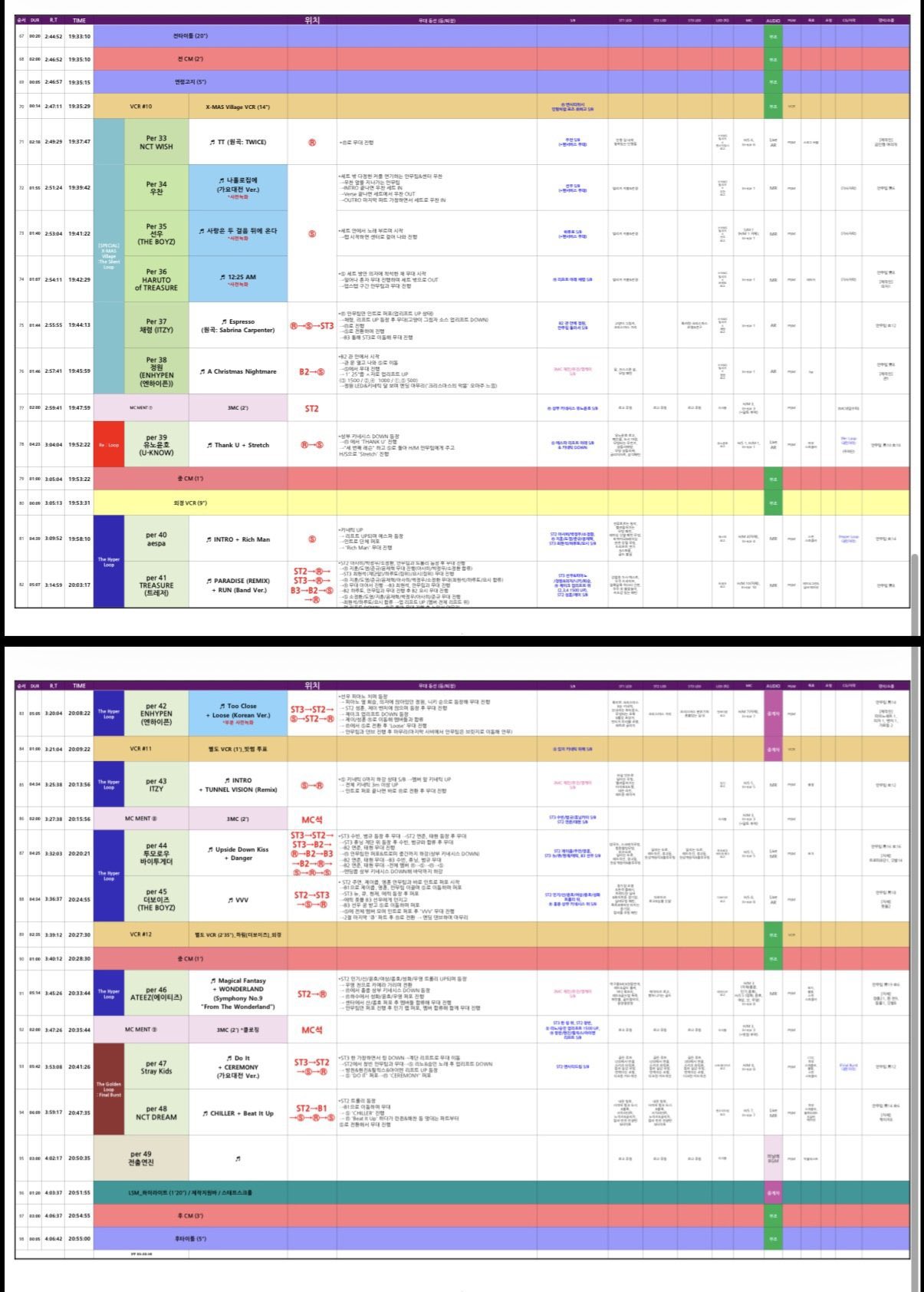 [정보/소식] 가요대전 공식큐시트유출 MR로 무대한 팀들 | 인스티즈