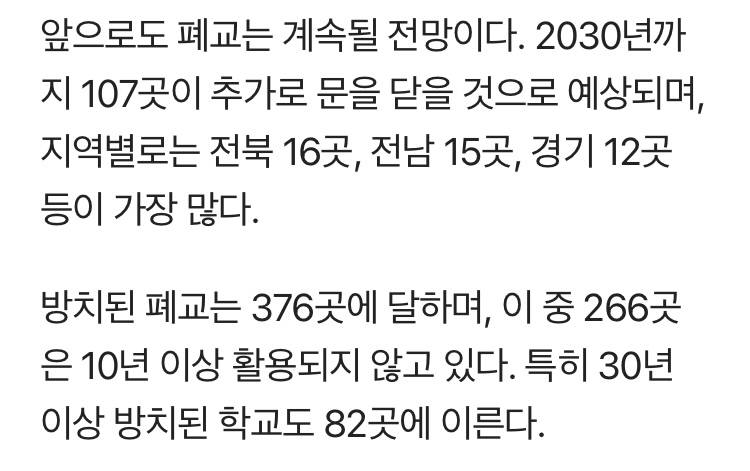[잡담] 저출산으로 학교들이 많이 없어진다는데 | 인스티즈