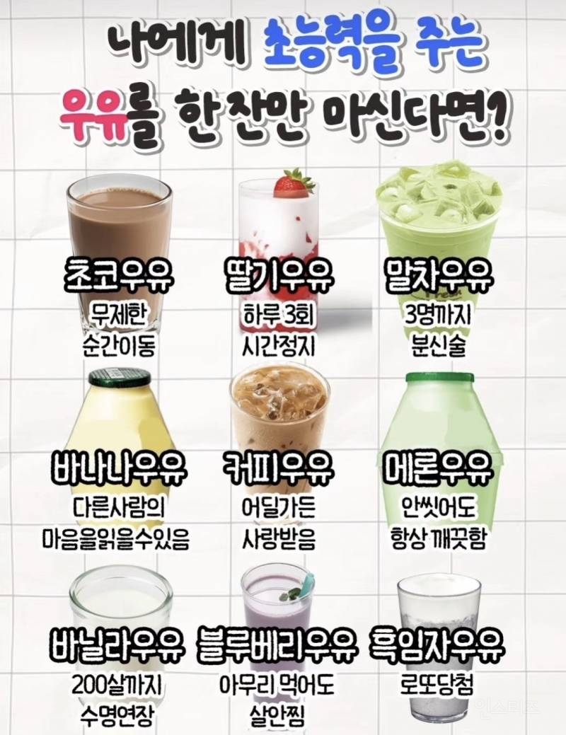 나애게 초능력을 주는 우유를 한 잔만 마신다면? | 인스티즈