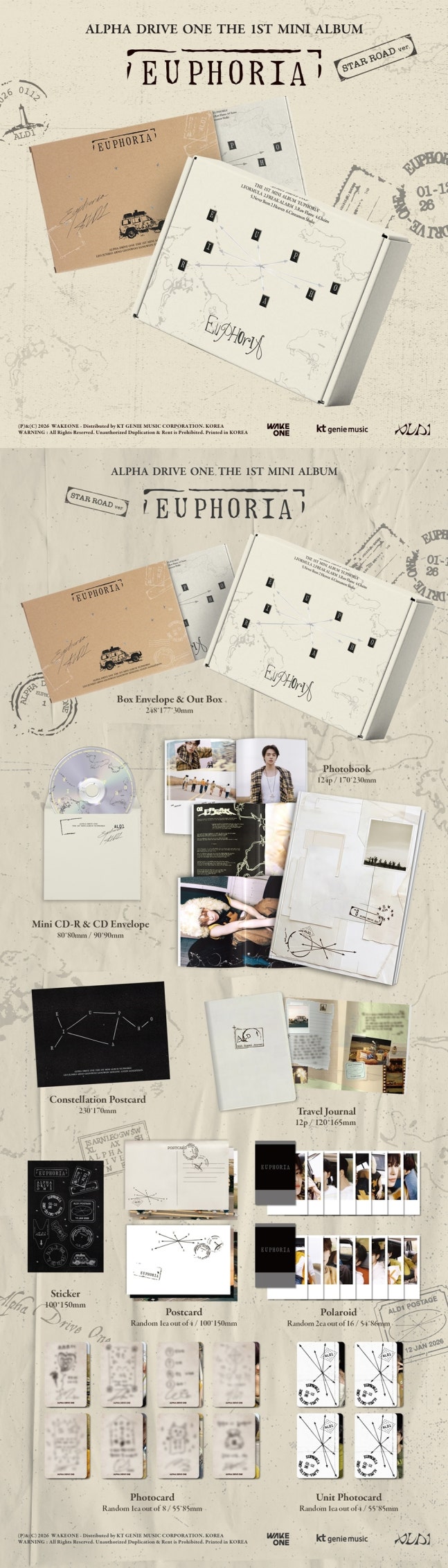 [정보/소식] 알파드라이브원, 벌써부터 팬 사랑 가득..데뷔 앨범 'EUPHORIA' STAR ROAD 버전 앨범 팩샷+특별한 '코인 넥클리스' 버전 앨범 공개 | 인스티즈