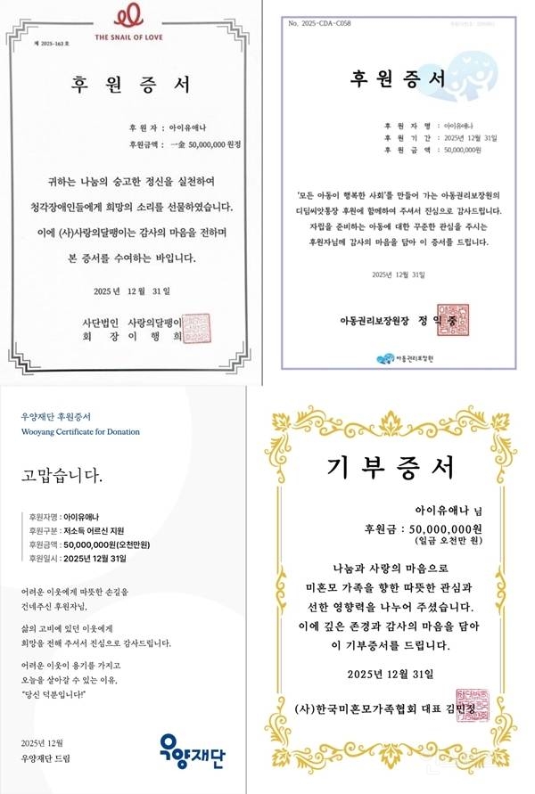 아이유, 연말 맞아 2억원 기부...따뜻한 나눔 실천 [공식] | 인스티즈