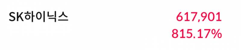 [잡담] 나 하이닉스 수익률 800펀데 1주있어 | 인스티즈