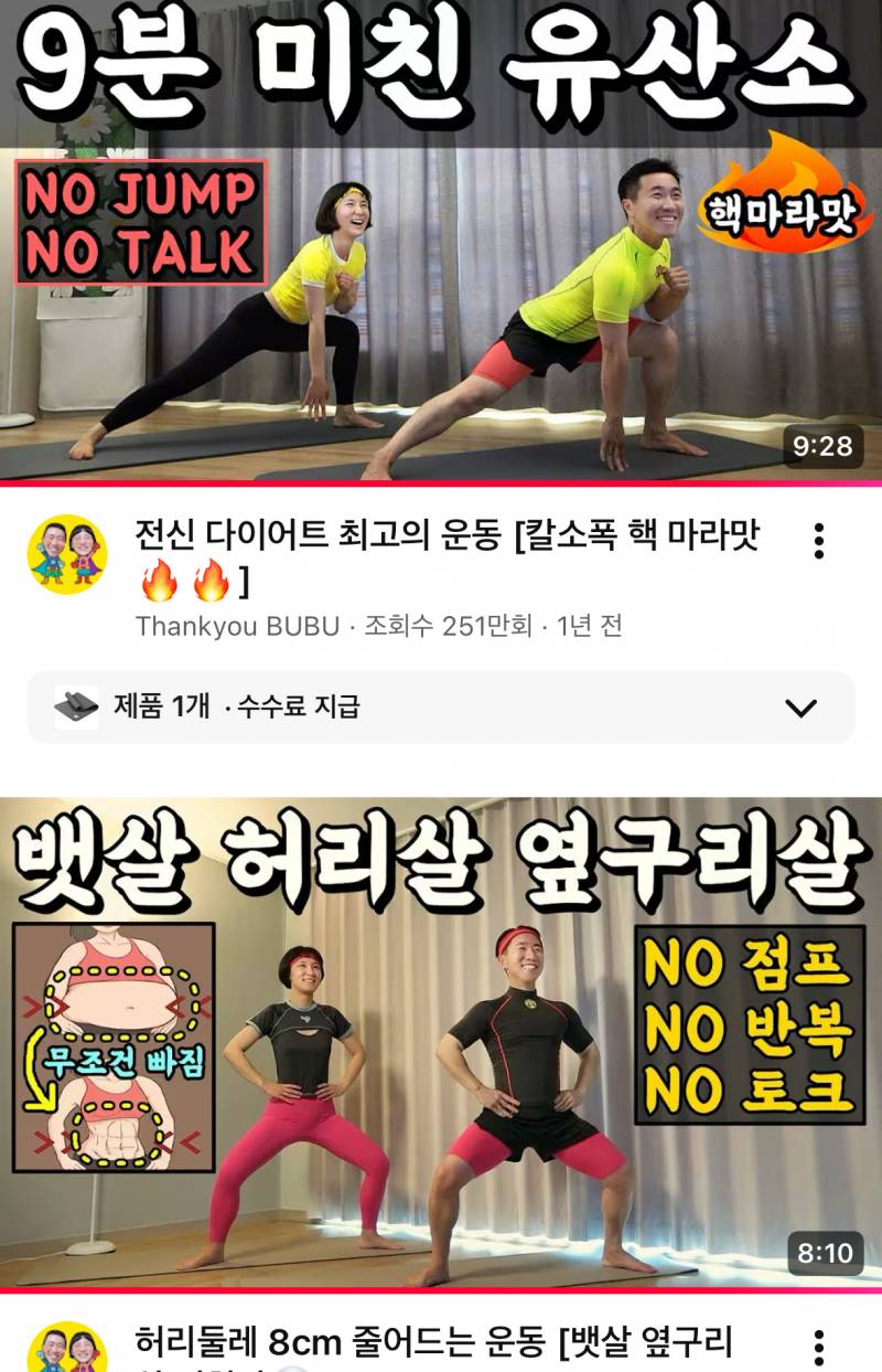 [잡담] 땅끄부부 홈트 이 루틴으로 하고 있는데 | 인스티즈