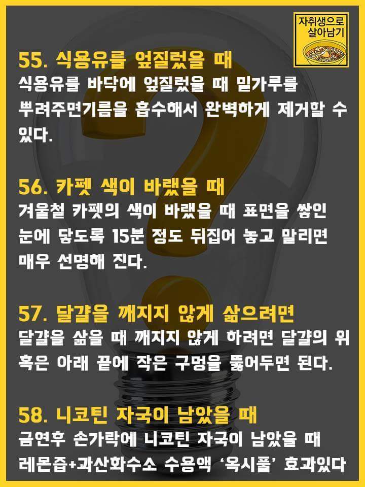 두고두고 써먹을 수 있는 자취팁 120개 | 인스티즈