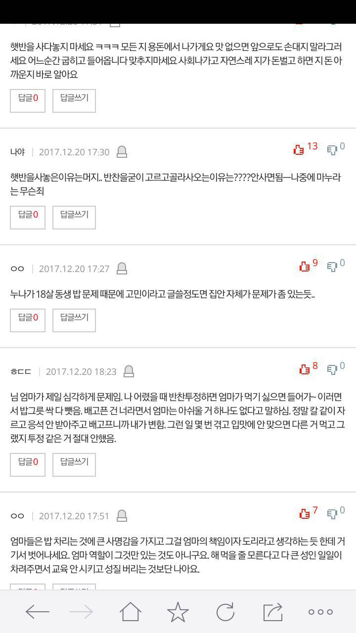 동생이 햇반만 먹고 엄마가해주는밥을 안먹어요 | 인스티즈