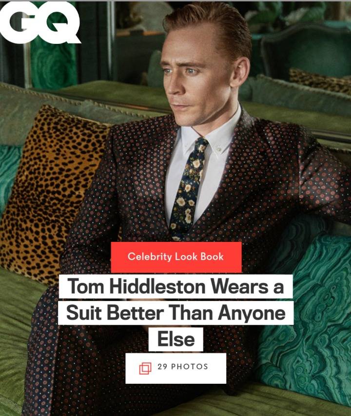 [GQ] 2017년 가장 스타일리시한 인물로 선정된 톰 히들스턴 수트 모음 | 인스티즈