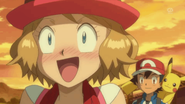 [포켓몬스터] 고자 지우를 좋아하는 티를 내는 세레나 .gif | 인스티즈