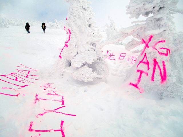 중국인,일본 국립공원에 스프레이로 참 거하게도 낙서를 해버려.jpg | 인스티즈