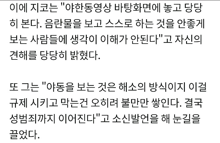 야동을 못 보게하면 성범죄가 일어날수 있다는 지코와 헨리 | 인스티즈