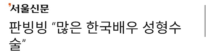 난성형안했지만 한국배우들은 성형많이했잖아!!! 라고 발언한 중국연예인ㅋ (feat. 판빙빙) | 인스티즈