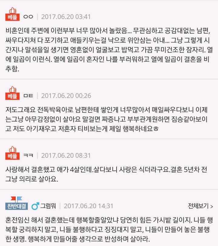 사랑없이 남편과 그냥사시는 분들 많으시죠? 어떠세요? | 인스티즈