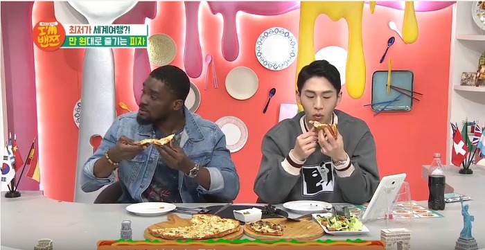 밴쯔와 샘 오취리의 피자 먹방 | 인스티즈