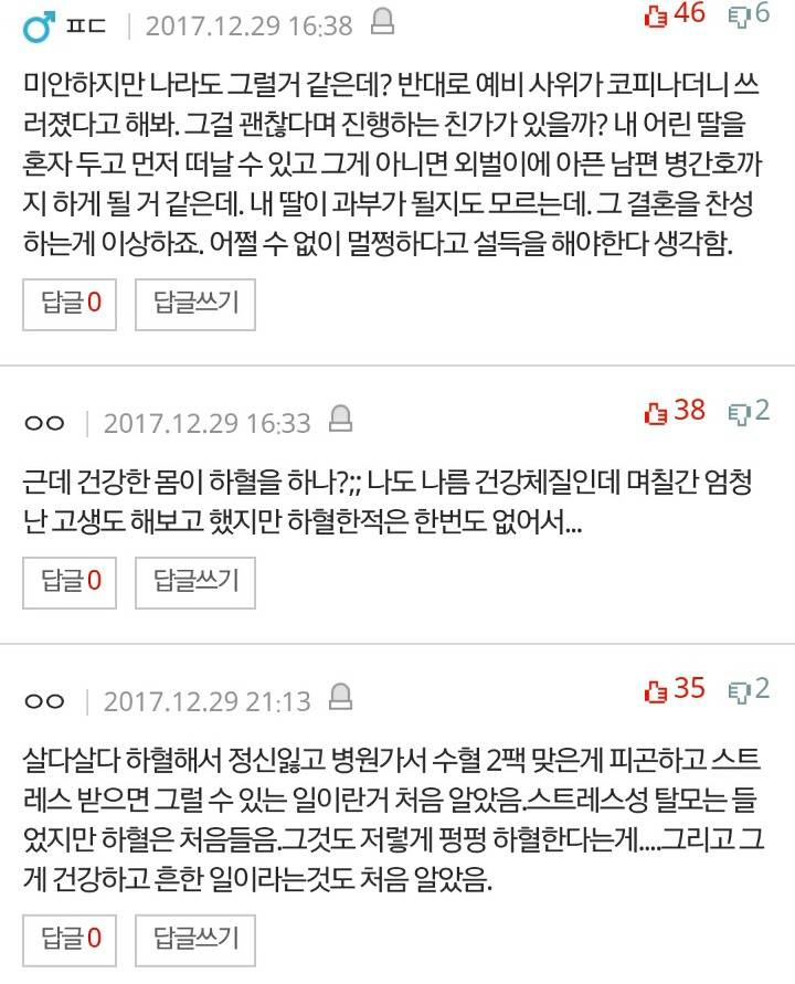 결혼준비중 하혈했다고 파혼하자는 예비시모 | 인스티즈