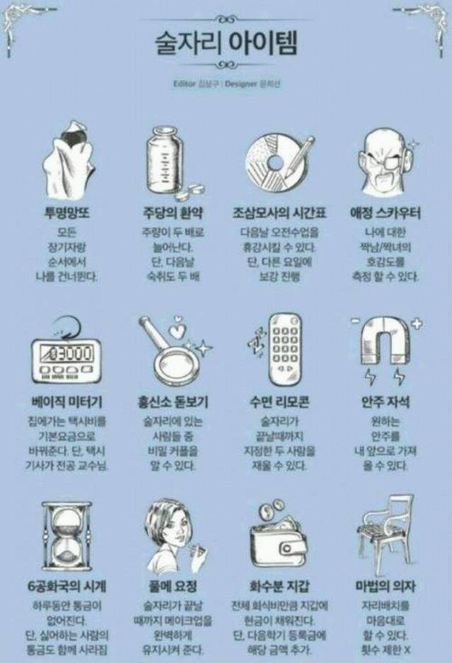 술자리에 챙겨갈 아이템 고르기 | 인스티즈