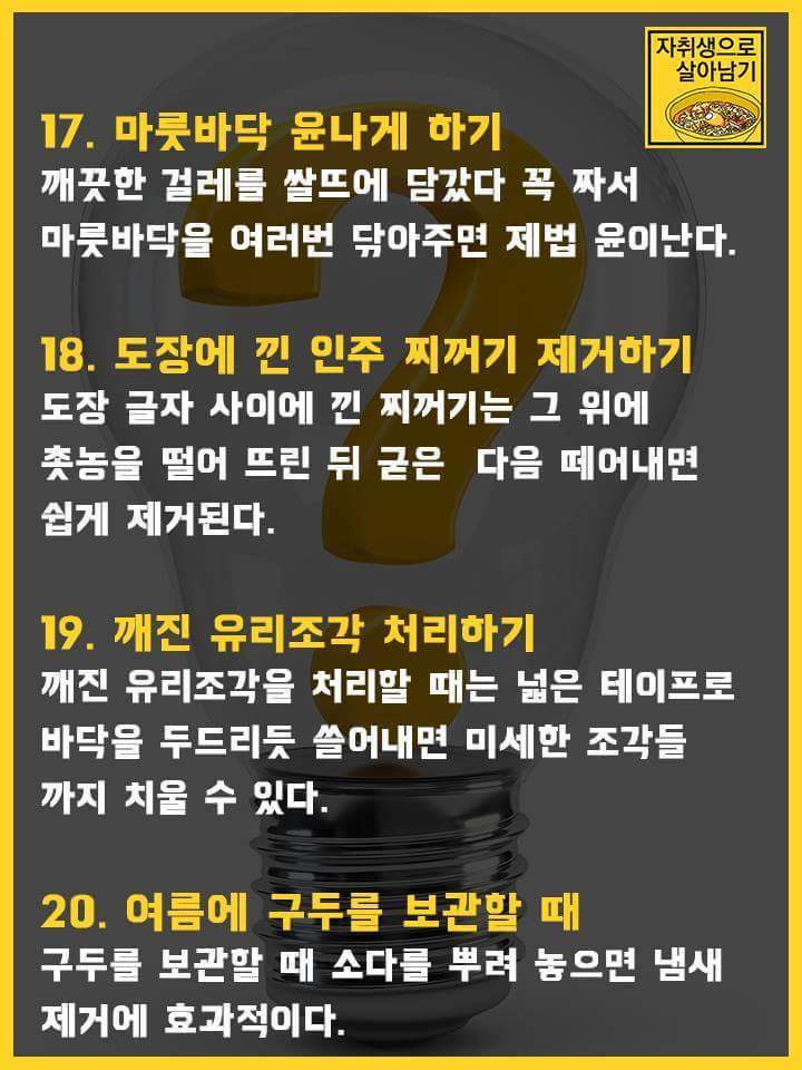 두고두고 써먹을 수 있는 자취팁 120개 | 인스티즈