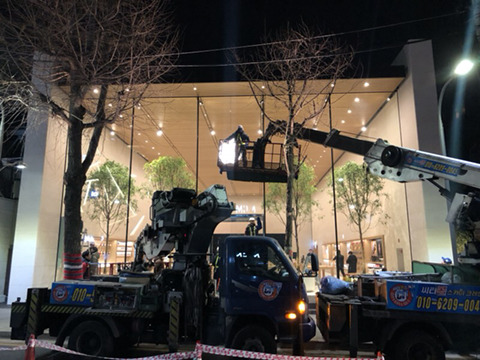 가림막 내린 강남 가로수길 애플스토어 | 인스티즈