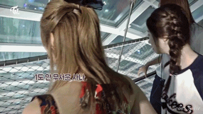 높은곳 올라간 트와이스 멤버들 반응 gif | 인스티즈