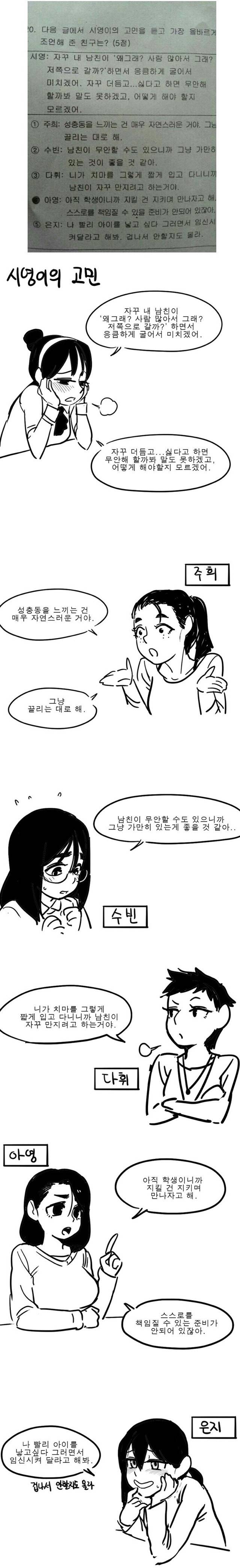 여고생 시영이의 고민 | 인스티즈