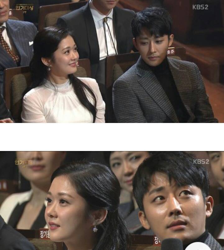 장나라를 현실남편 눈빛으로 쳐다보는 손호준.JPG (KBS시상식) | 인스티즈