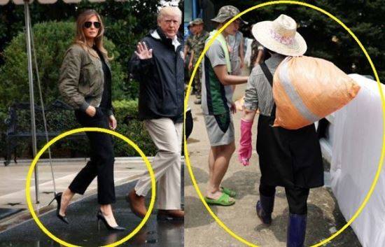 수해 패션의 품격...멜라니아 vs 김정숙여사의 진심... | 인스티즈