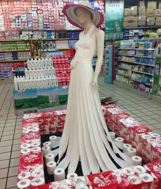 화장지로 만든 드레스 | 인스티즈