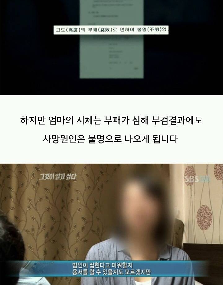 그것이 알고싶다-주검으로 돌아온 엄마의 한 달 | 인스티즈