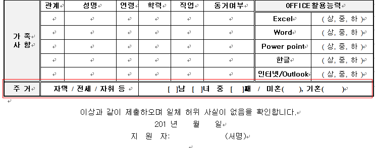 진짜 기형적인것 같은 우리나라 특유의 이력서 형식.jpg | 인스티즈