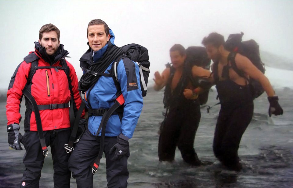 배우 제이크 질렌할에게 드립치는 베어그릴스.gif | 인스티즈