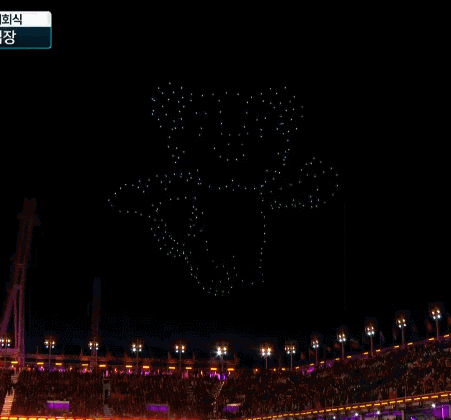 드론으로 만든 수호랑.gif | 인스티즈