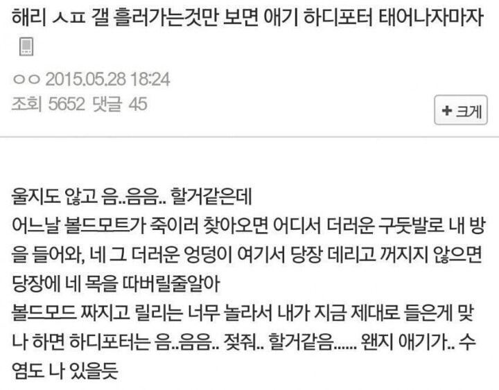 하디포터와 마법사의 돌주먹 | 인스티즈