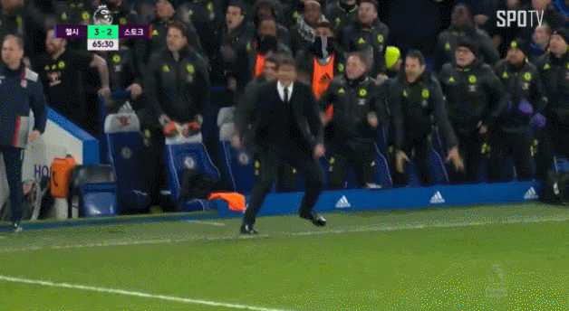 오늘자 콘테 골 셀러브레이션.gif | 인스티즈