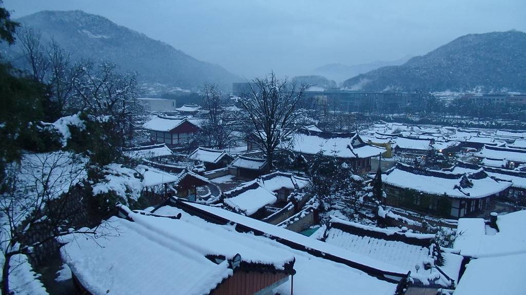 전주한옥마을 남천교 아치형의 아름다운 다리위의 한옥 누각 설경 및 야경 (안구정화) | 인스티즈
