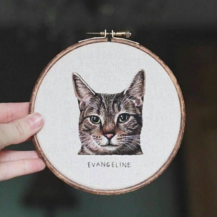 자수로 만든 반려동물 극사실주의 작품.jpg | 인스티즈