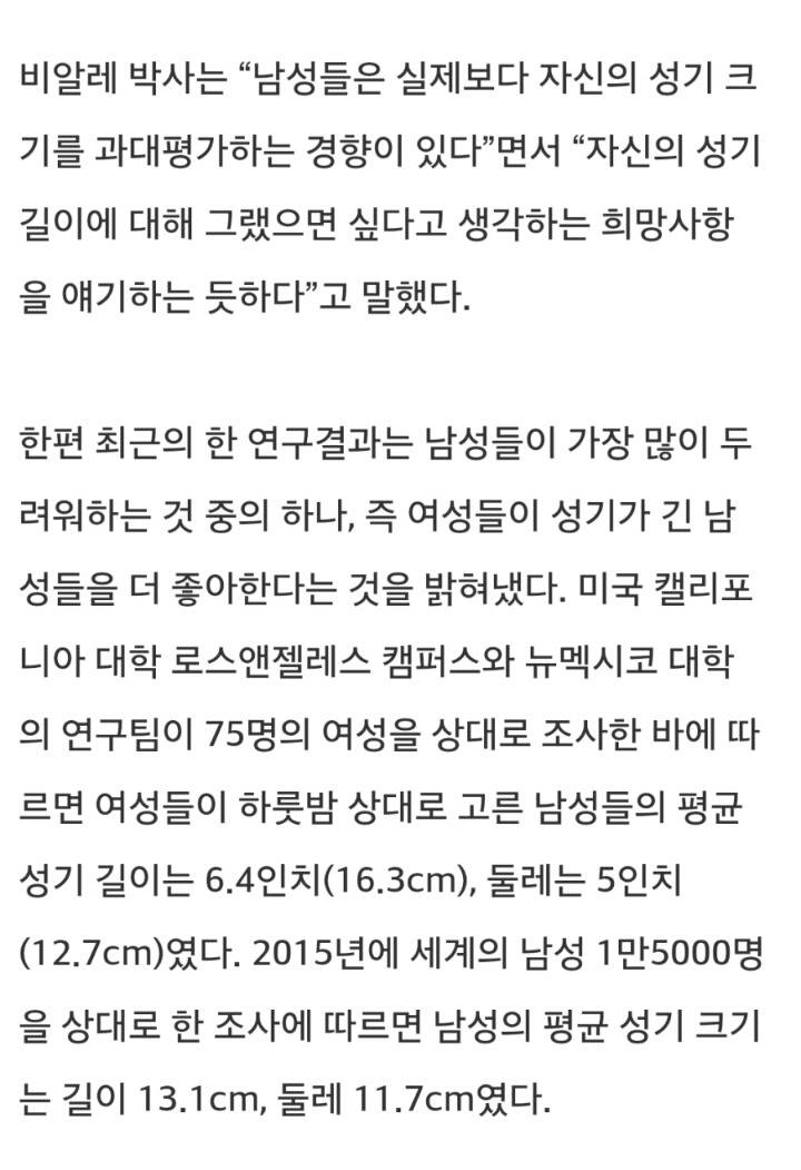 남성들은 자신의 성기크기를 과대평가.JPG | 인스티즈