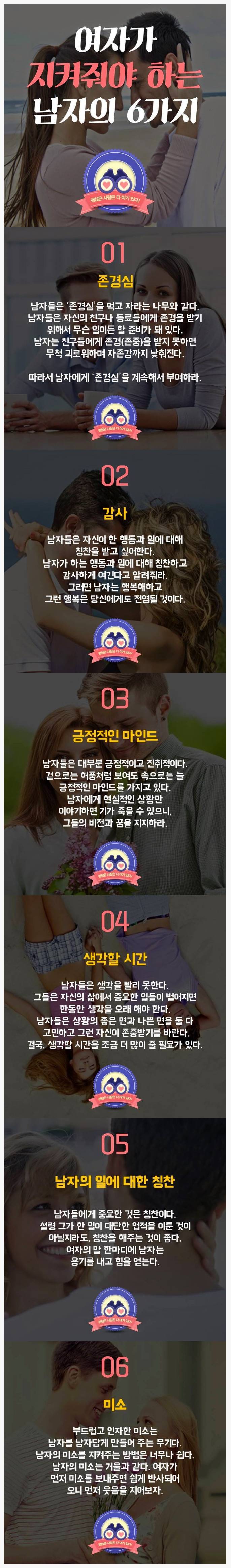 여자가 지켜줘야 하는 남자의 여섯가지.jpg | 인스티즈