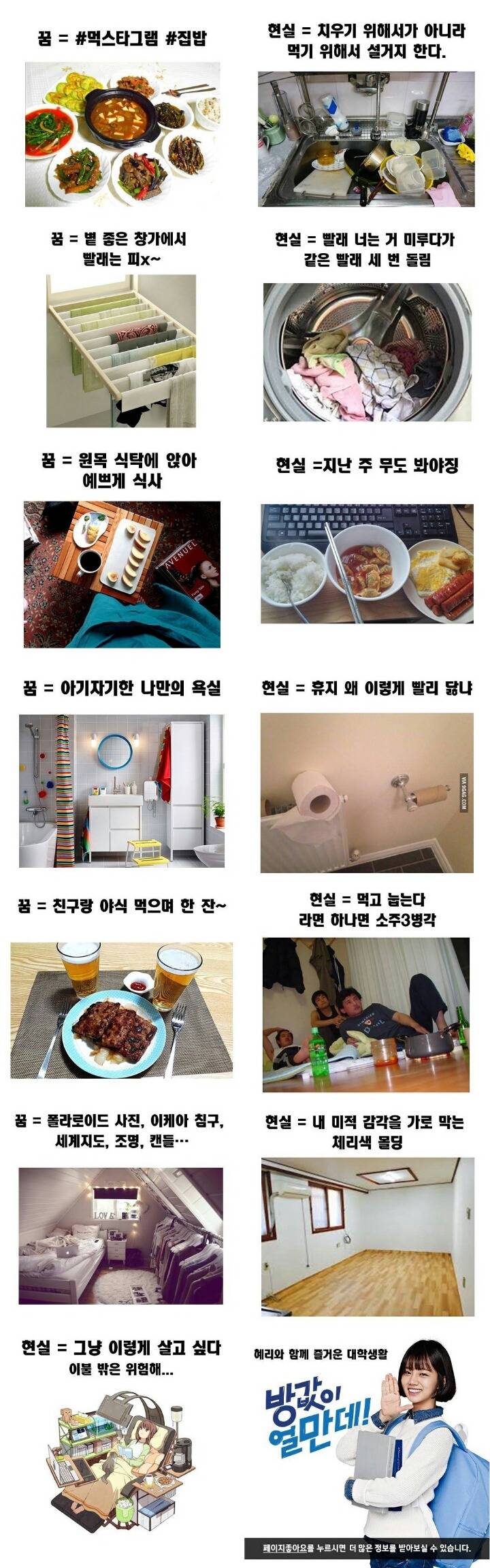 자취생의 꿈과 현실 | 인스티즈