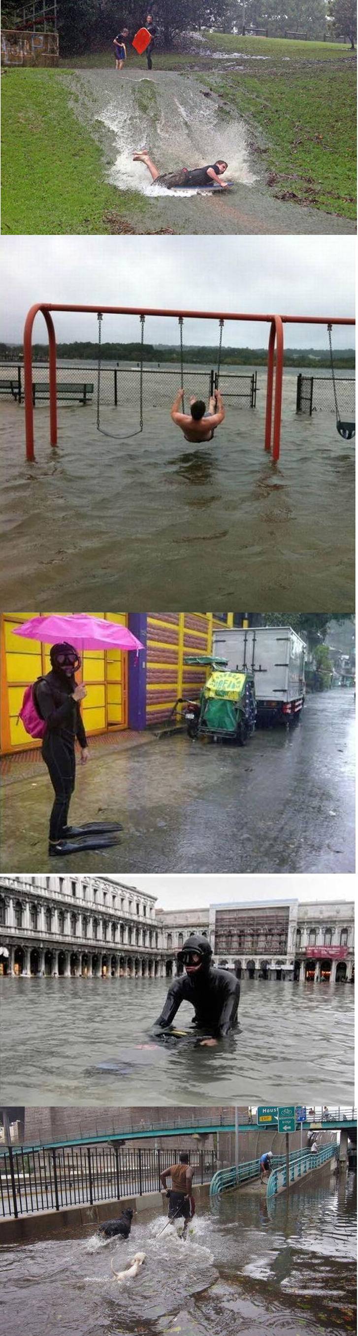 홍수에 대처하는 서양인들의 자세.gif | 인스티즈