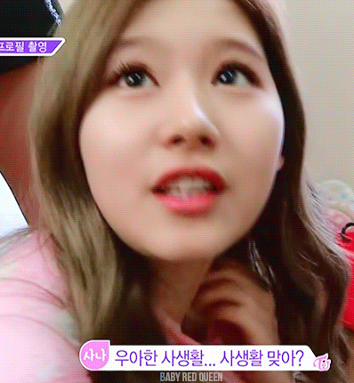 눈이 똘망똘망한 트와이스 사나.gif | 인스티즈