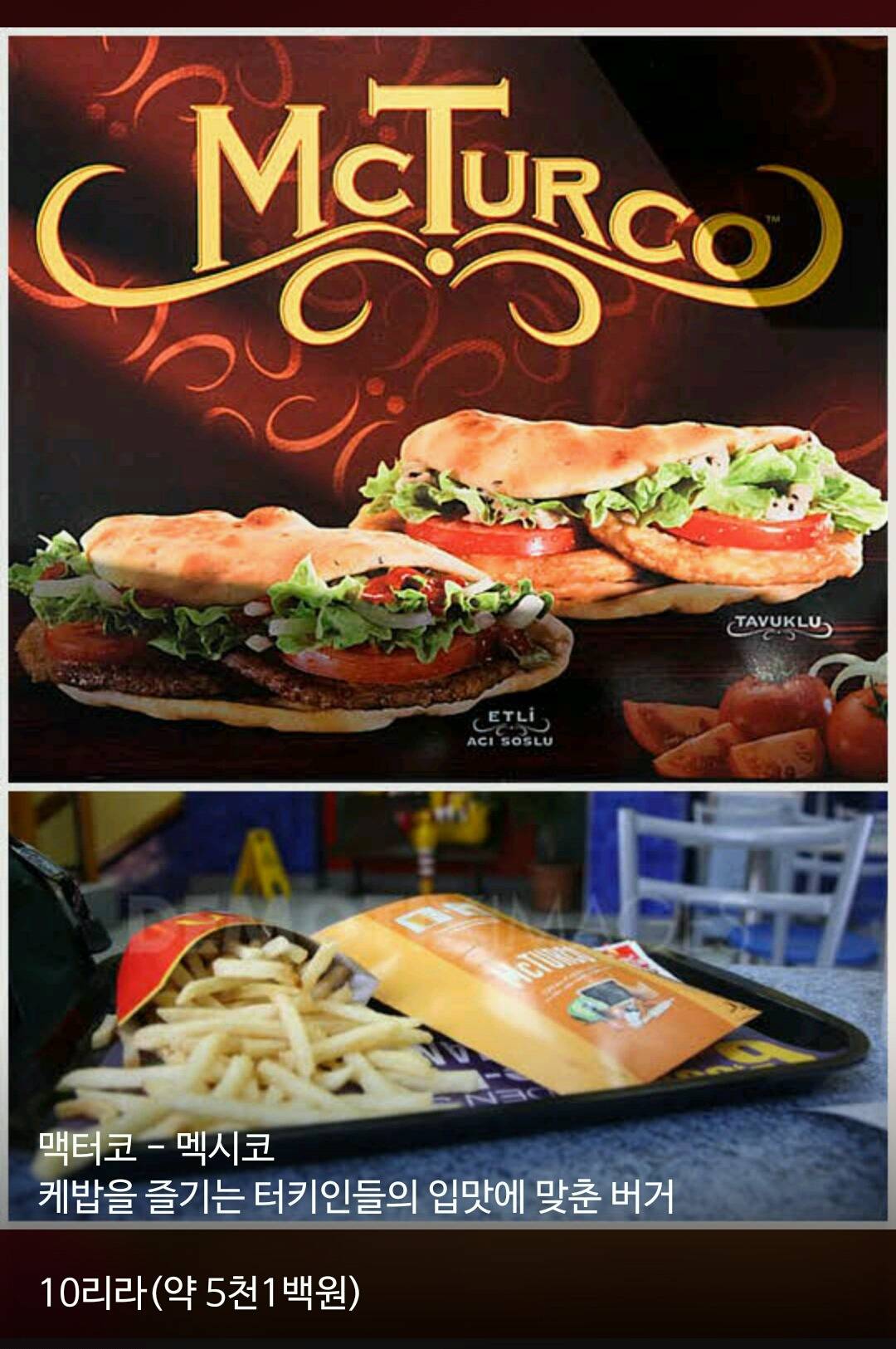 세계 각국의 스페셜한 맥도날드 메뉴 Top10 | 인스티즈