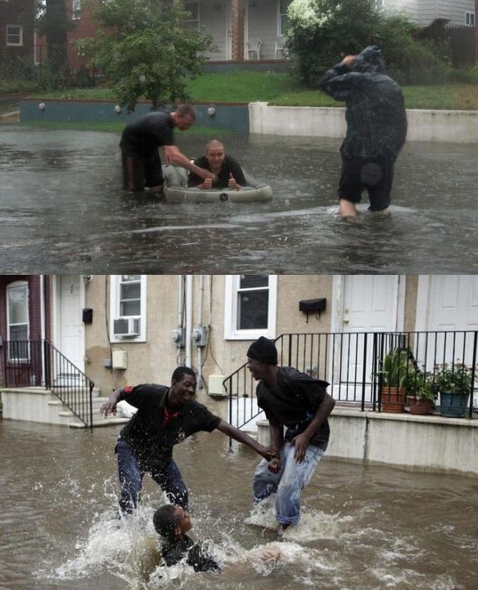 홍수에 대처하는 서양인들의 자세.gif | 인스티즈