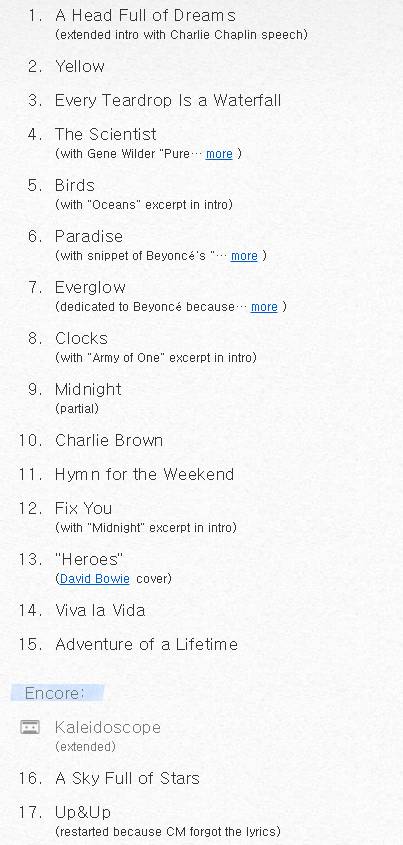 이 쯤에서 미리 보는 콜드플레이 콘서트 셋리스트.jpg | 인스티즈